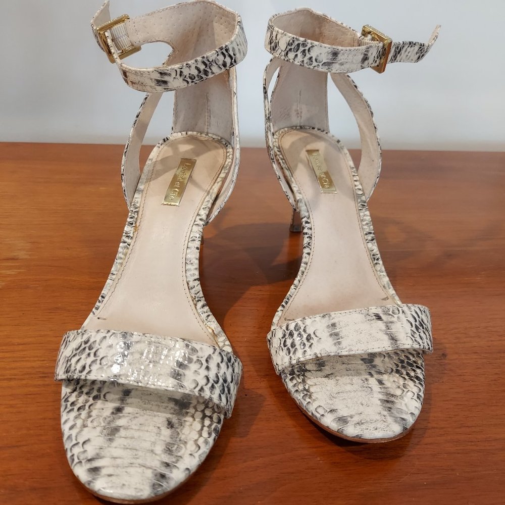 Louise et cie leopard 2 strap heels (hyacinth), size 9